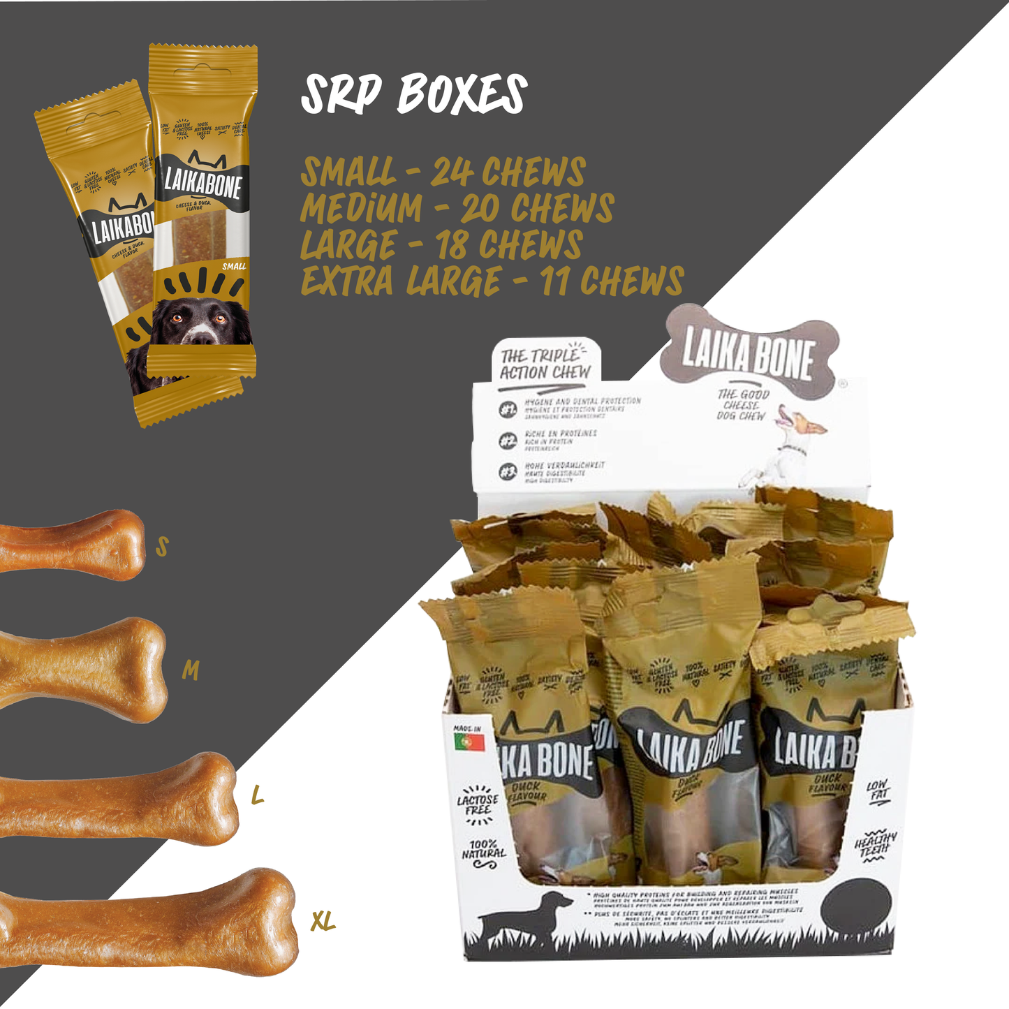 Dog Treats Cheese & Duck chew ( BOX )