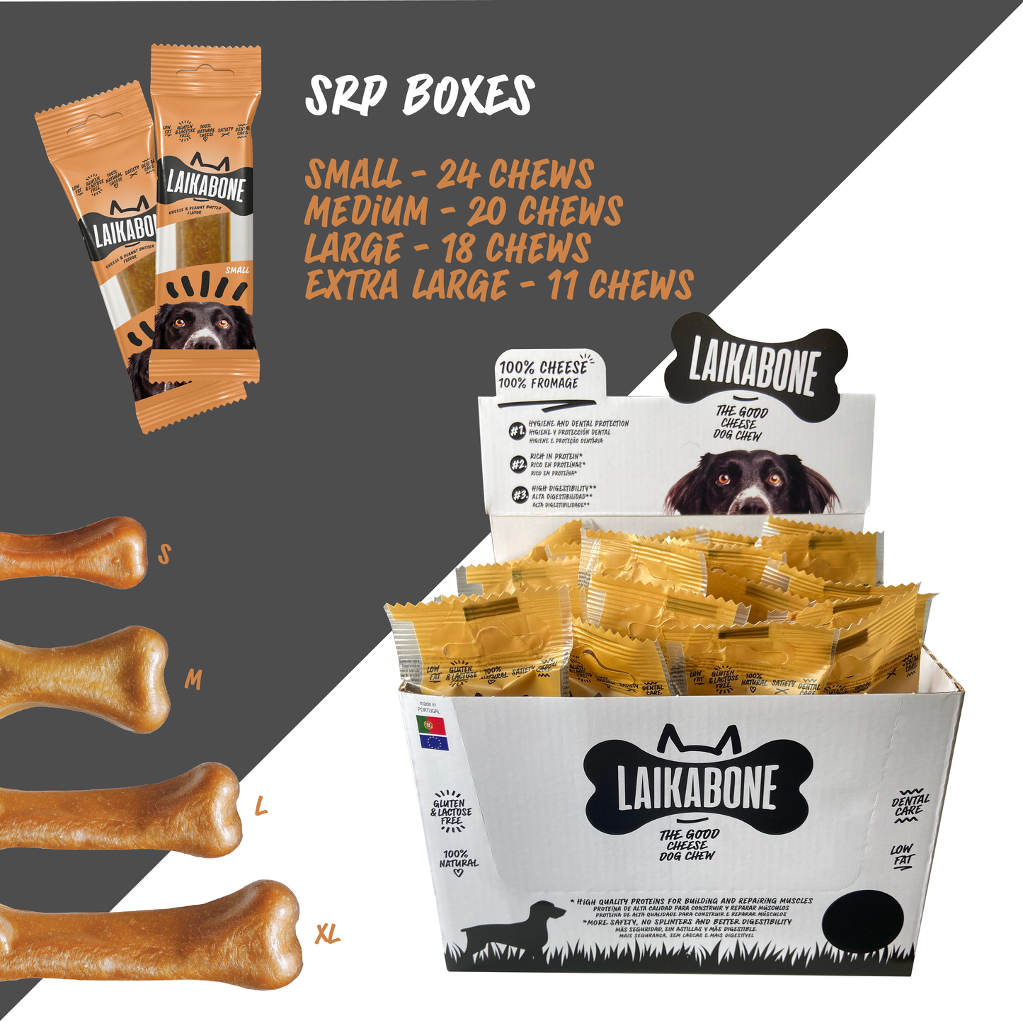 Dog Treats Cheese & Peanut Butter chew (BOX)