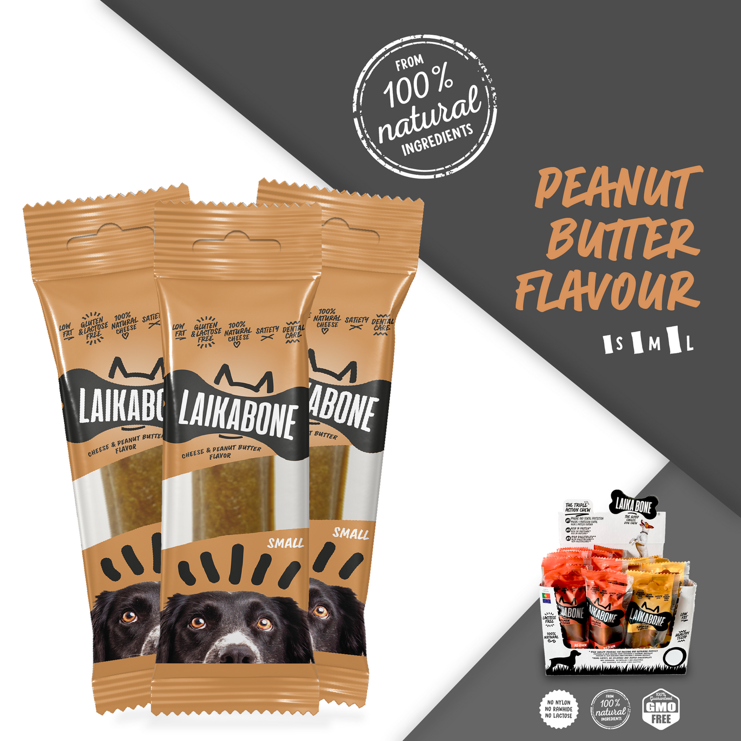 Dog Treats Cheese & Peanut Butter chew (BOX)